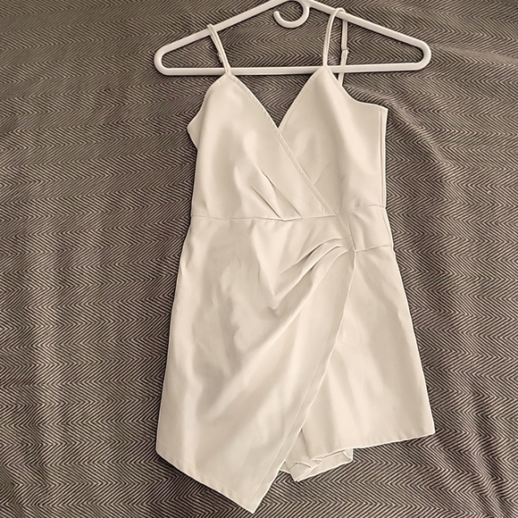 Fashion Nova Pants - White faux leather jumpsuit (romper)
